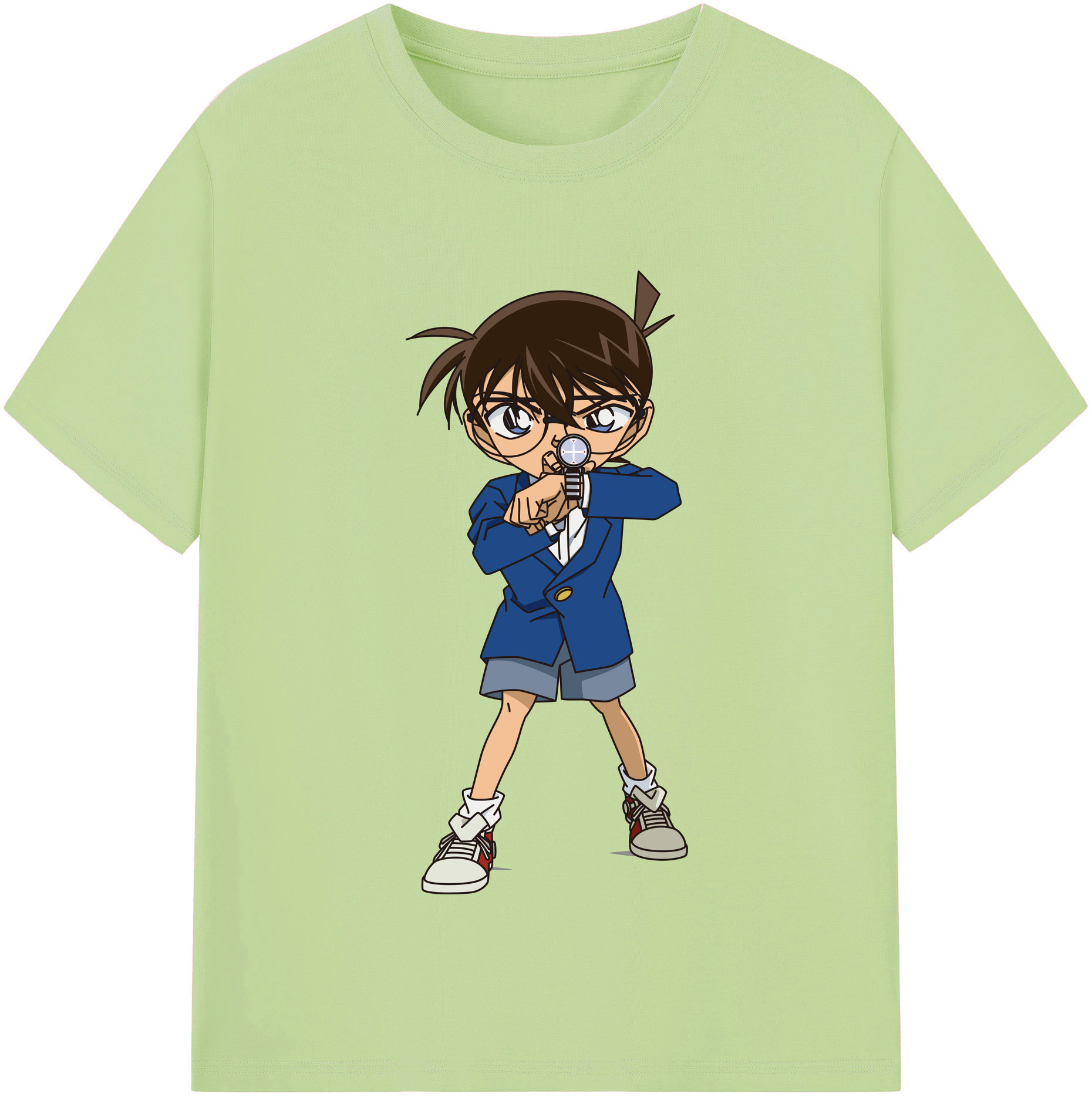 （画像用） 名探偵コナン 江戸川 コナン Detective Conan Conan Edogawa 綿100％半袖Tシャツ（フロントプリント）